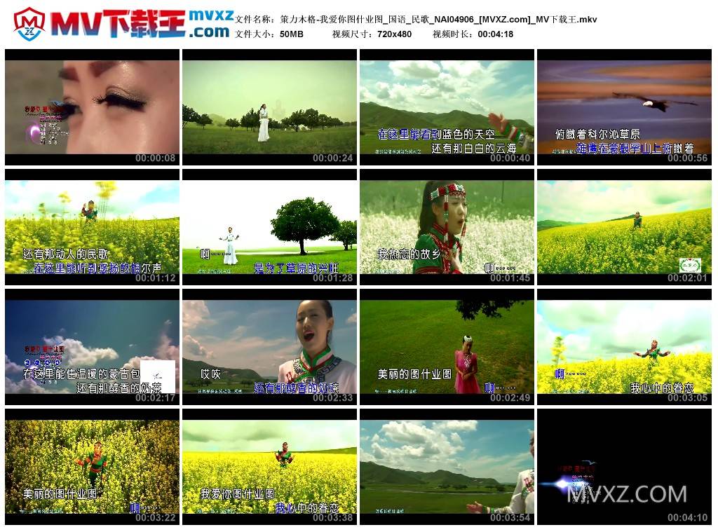 策力木格-我爱你图什业图_国语_民歌_NAI04906